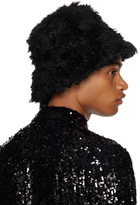 Dries Van Noten Black Mohair Bucket Hat