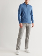 Sid Mashburn - Rally Slim-Fit Cotton and Cashmere-Blend Polo Shirt - Blue