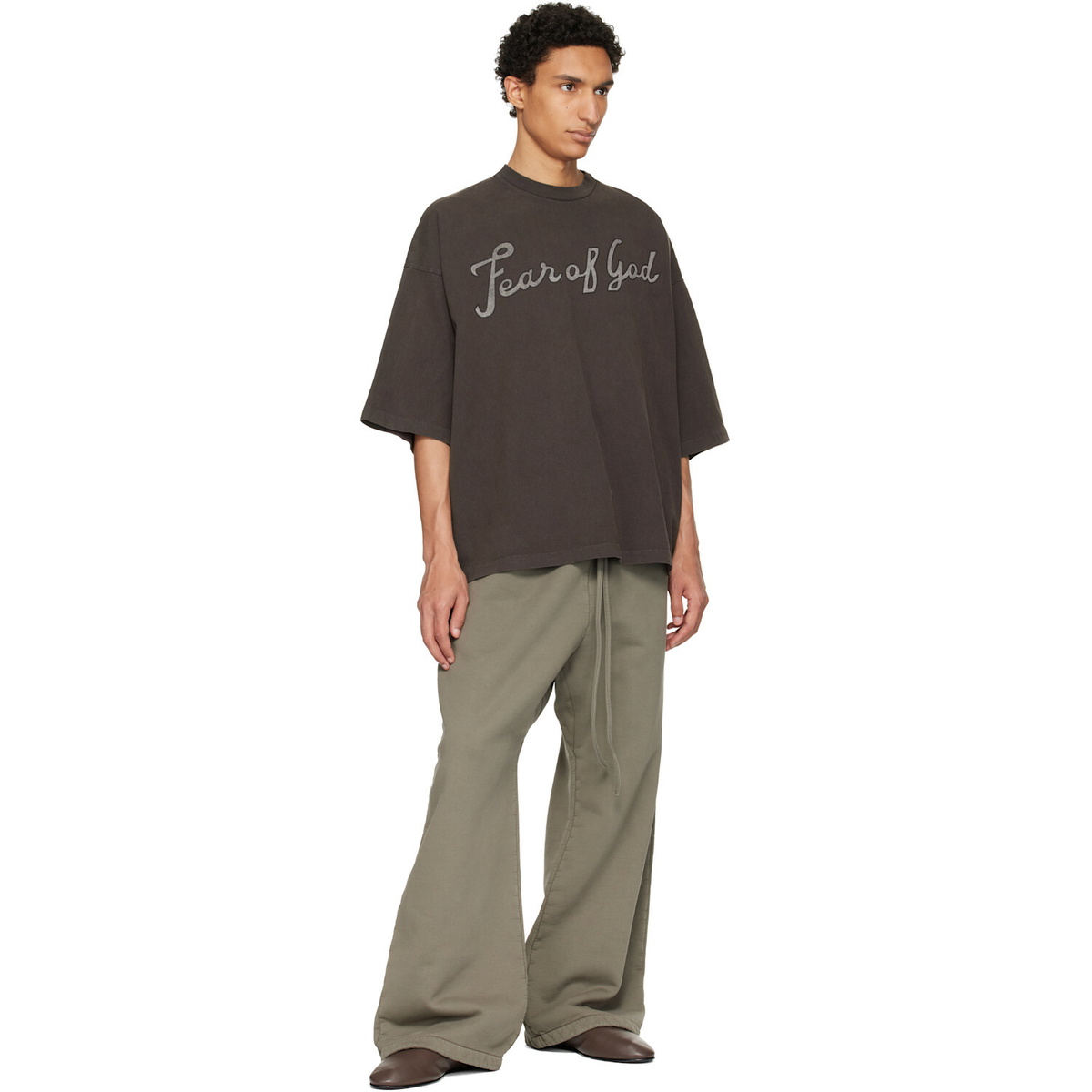 Fear of God Khaki Wide Leg Sweatpants