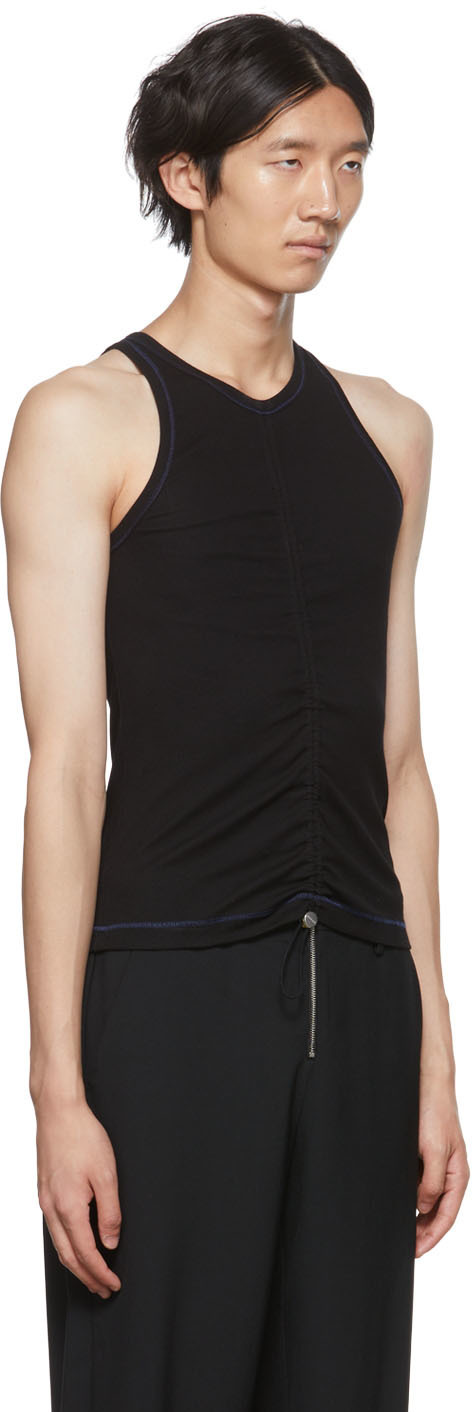 Dion Lee Black Ruched Tank Top