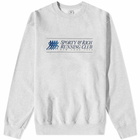 Sporty & Rich 94 Running Club Crew Sweat in Heather Grey/Steel Blue