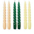 HAY Twist Candles - Set of 6 in Green/Citrus/Beige 