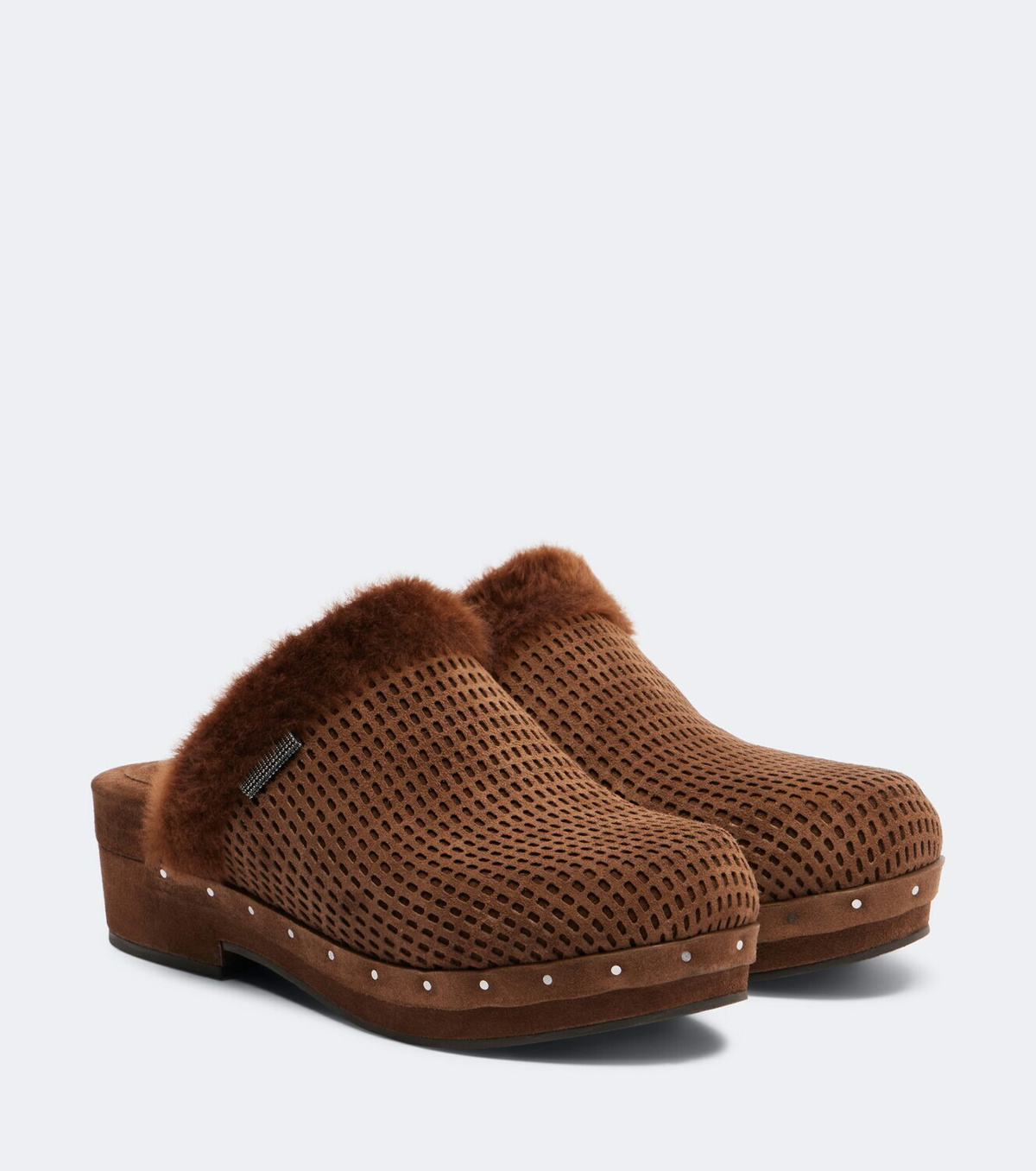 Brunello Cucinelli Monili suede clogs