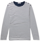 Mr P. - Striped Long-Sleeved Cotton-Jersey T-Shirt - Men - Navy