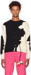 Sky High Farm Workwear Black & White Cow Cardigan