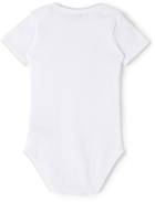 Bonpoint Seven-Pack Baby White Cotton Logo Bodysuits