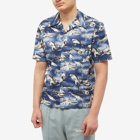 Palm Angels Men's Shark Vacation Shirt in Blue/Black