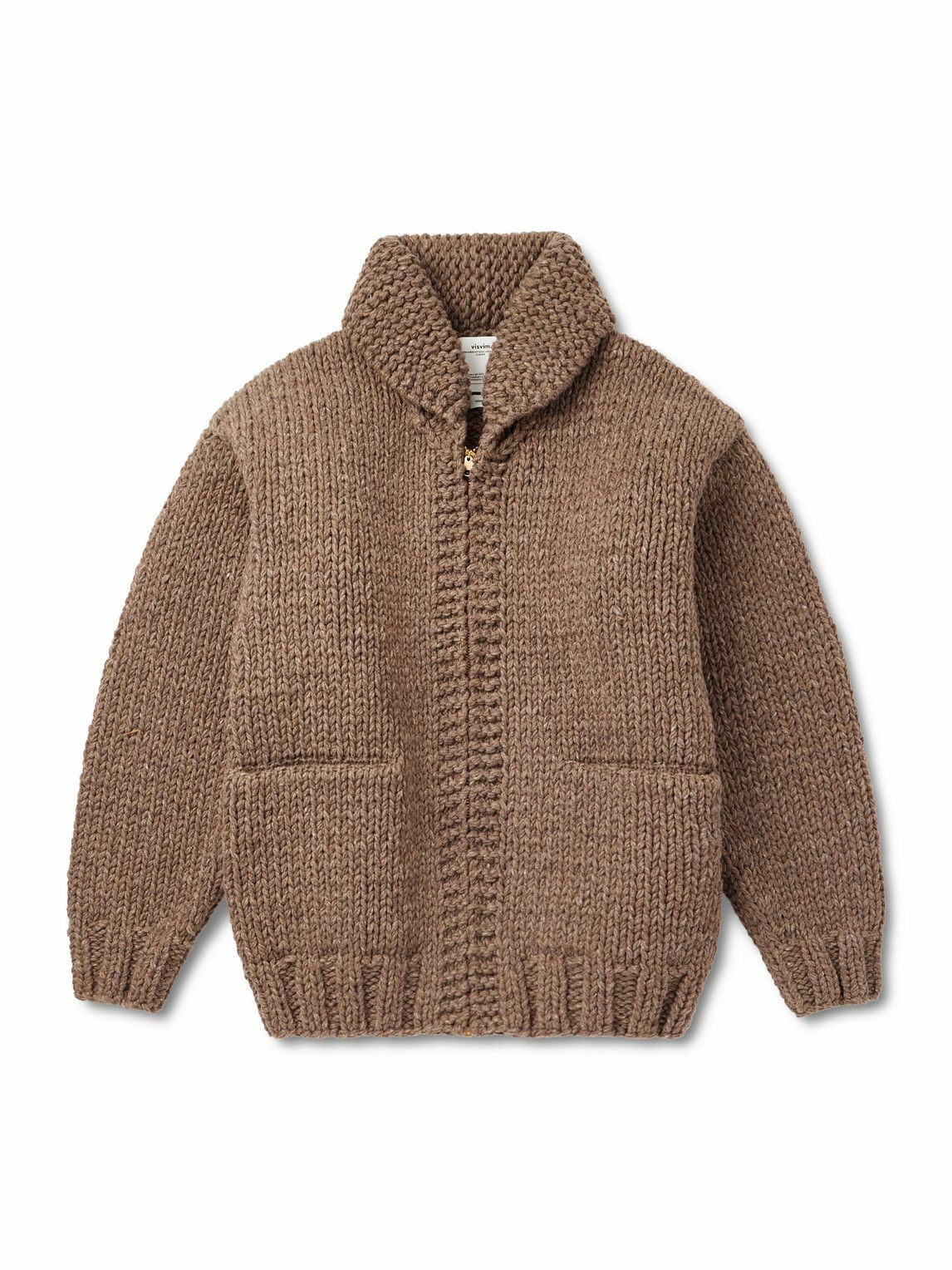 Visvim Men's Cowichan Hand Knit Cardigan in Black Visvim