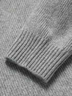 FRAME - Ribbed Cashmere Hoodie - Gray