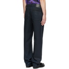 Marine Serre Black Moon Waxed Denim Straight Jeans