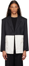 Peter Do Black & Off-White Combo Classic Blazer