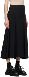 Y's Black Paneled Maxi Skirt