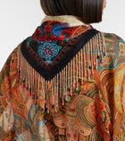 Etro Embellished printed silk scarf
