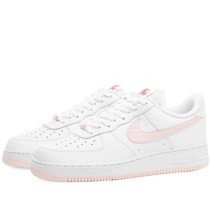 Photo: Nike Men's Air Force 1 Sneakers in White/Atmosphere/Red