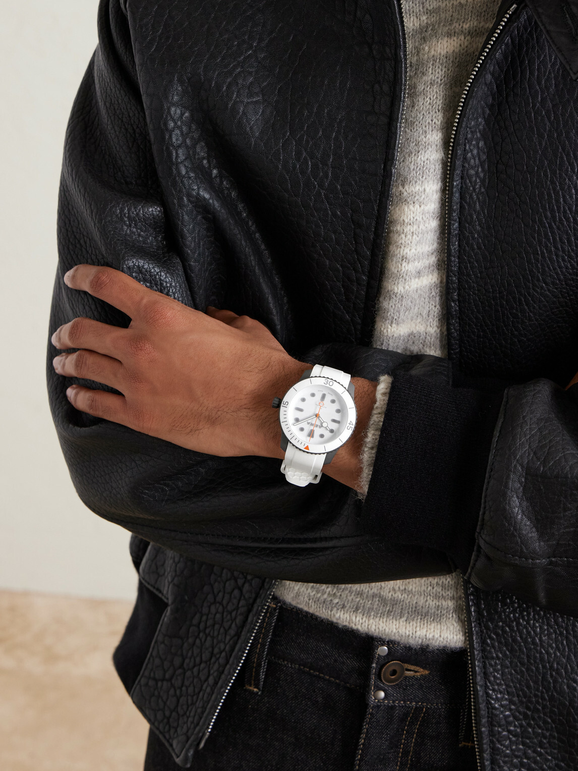 Aera - Todd Snyder D-1 Diver Limited Edition Automatic Titanium Watch - White