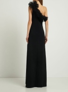 GIAMBATTISTA VALLI Ruffled Cady One Shoulder Long Dress