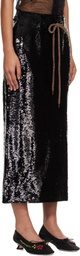 Simone Rocha Black Column Pencil Midi Skirt