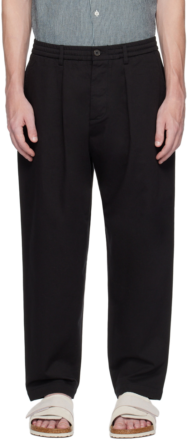 Universal Works Black Pleated Trousers Universal Works