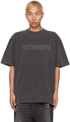 VETEMENTS Gray Embroidered T-Shirt