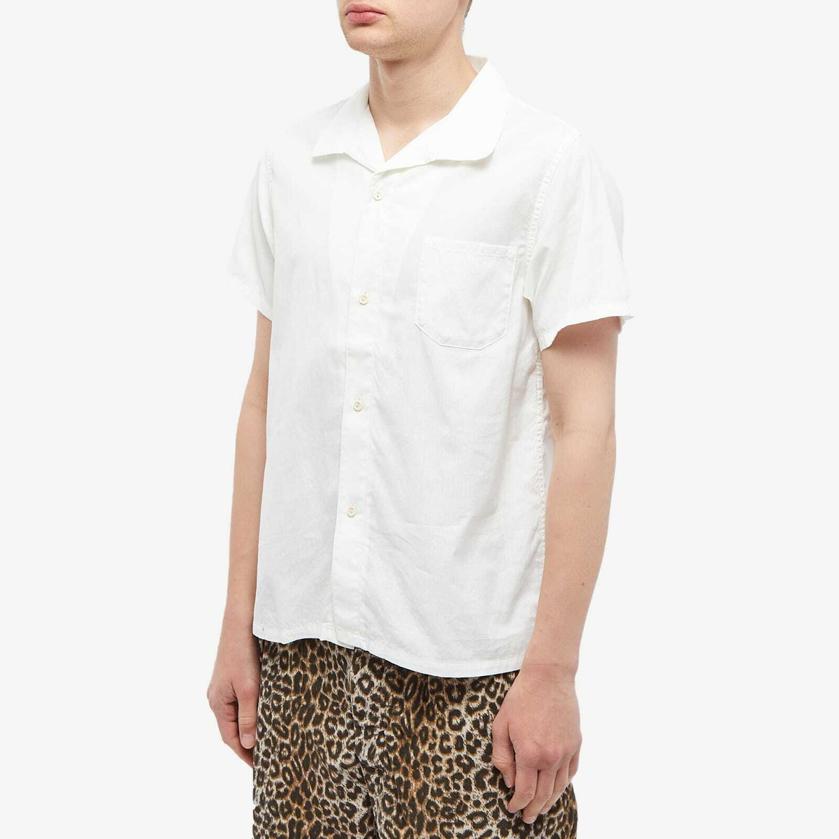 Visvim Men's Vivism Fairway Chambray Vacation Shirt in White Visvim