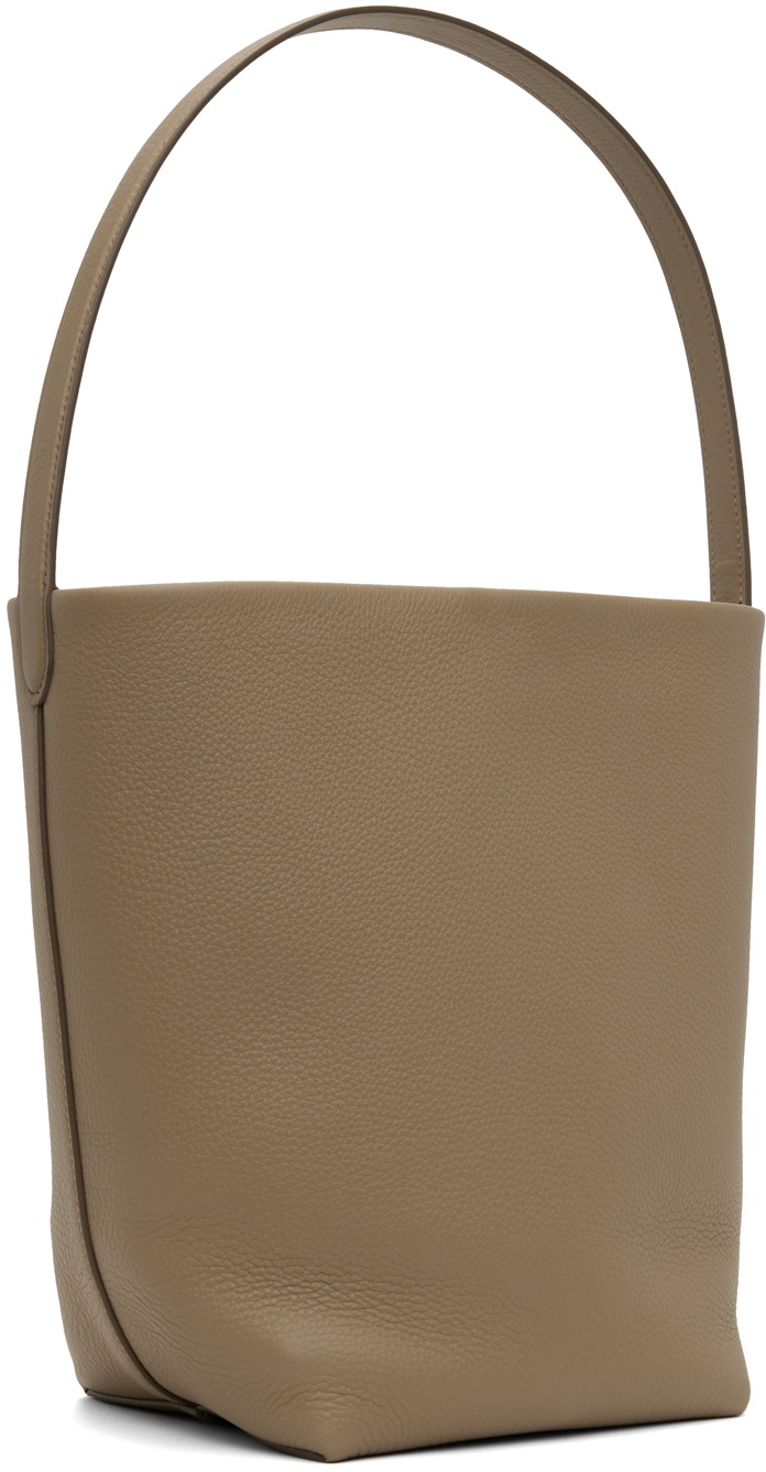 【The Row】Medium N/S Park Tote Bag in Leather Dark Taupe Medium N/S Park Tote Bag Black in Leather – The Row
