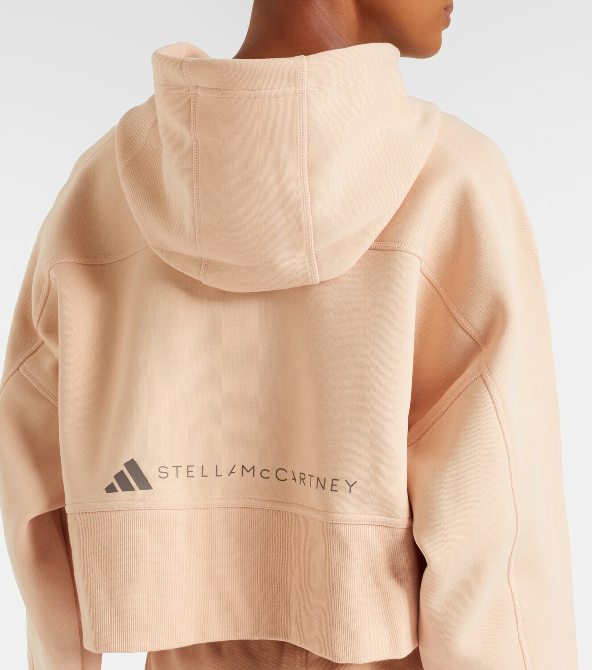 Adidas by Stella McCartney Cropped cotton-blend hoodie