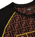 Fendi - Logo-Embroidered Cotton-Jersey T-Shirt - Brown