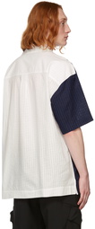 Feng Chen Wang Navy & White Panelled Shirt