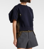 Sacai Cotton-blend and twill sweatshirt