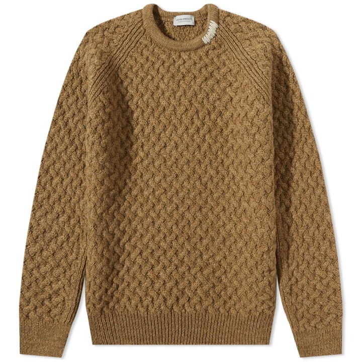 Photo: John Smedley Men's Textured Crew Knit in Malham Green