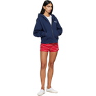 Sporty & Rich Navy Vendome LA Embroidered Zip Hoodie
