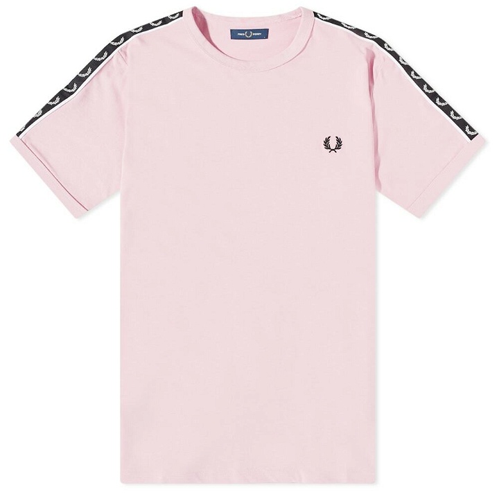 Photo: Fred Perry Men's Contrast Ringer T-Shirt in Chalky Pink/Black
