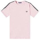 Fred Perry Men's Contrast Ringer T-Shirt in Chalky Pink/Black