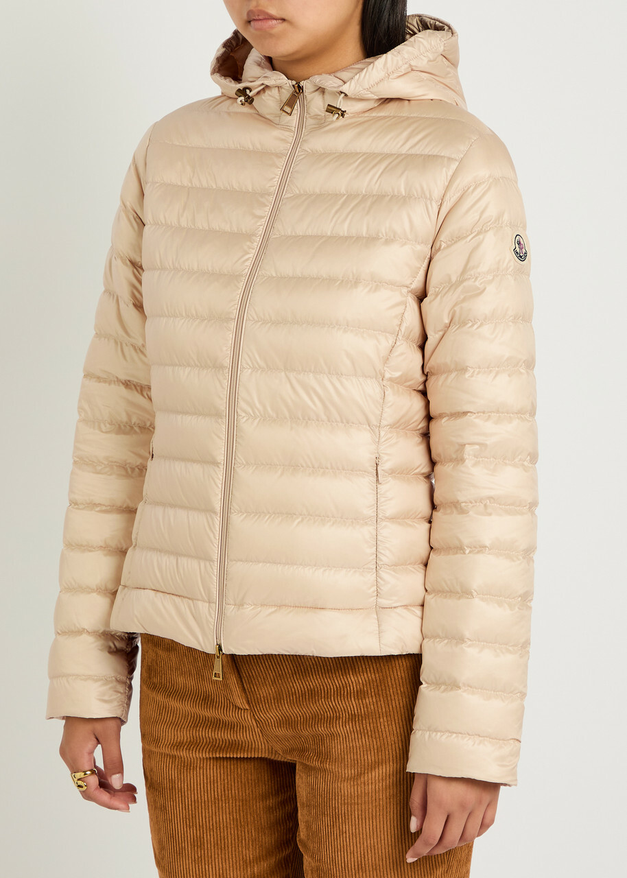 Moncler Igelhood Padded Hooded Nylon Jacket Beige