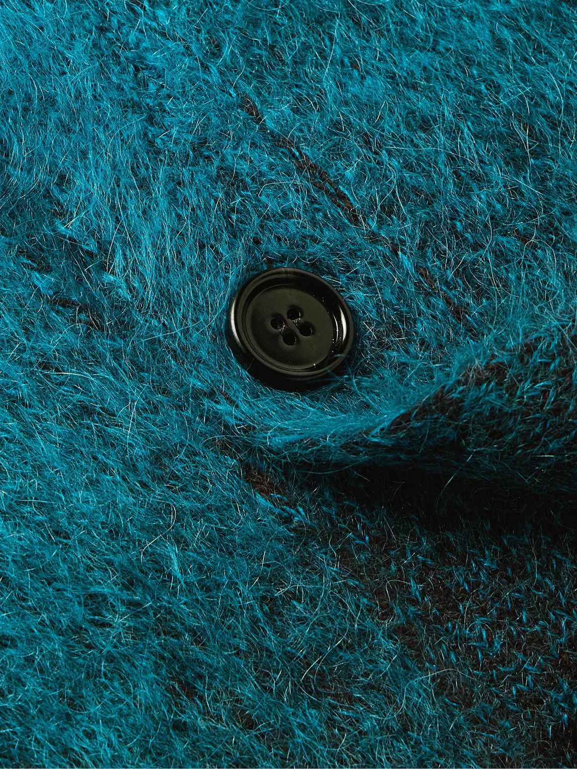 Burberry - Logo-Intarsia Ombré Wool-Blend Cardigan - Blue Burberry