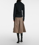 Proenza Schouler Janan cotton-blend sateen midi skirt
