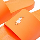 Polo Ralph Lauren Men's Pony Player Pool Slide in Orange/White