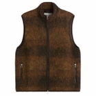 Universal Works Men's Alps Fleece Climbing Gilet in Brown