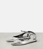 Tom Ford Padlock metallic leather slingback flats
