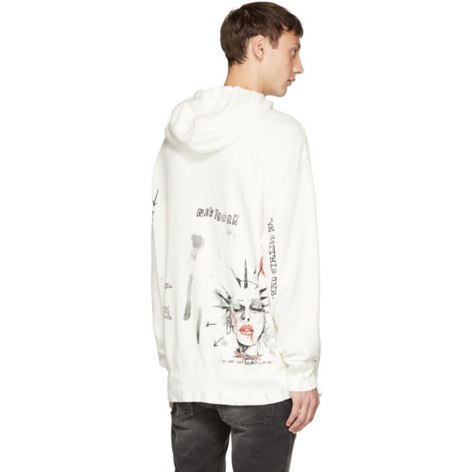 R13 White Doodle Hoodie R13