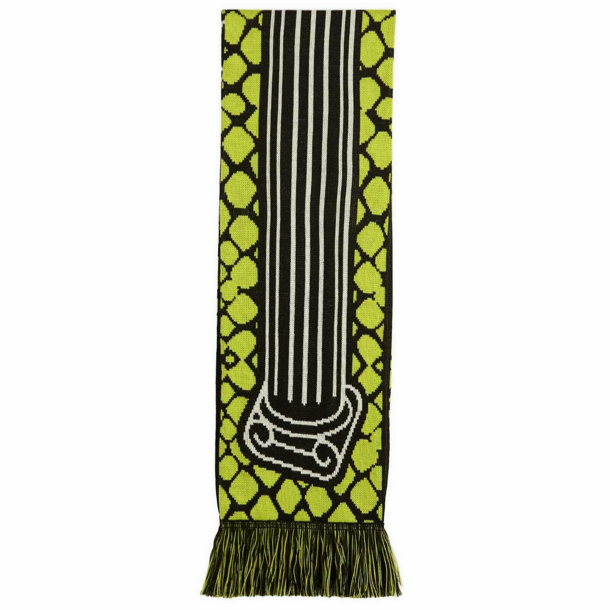 END. x Aries Moto Dodgem Scarf in Black/Green 