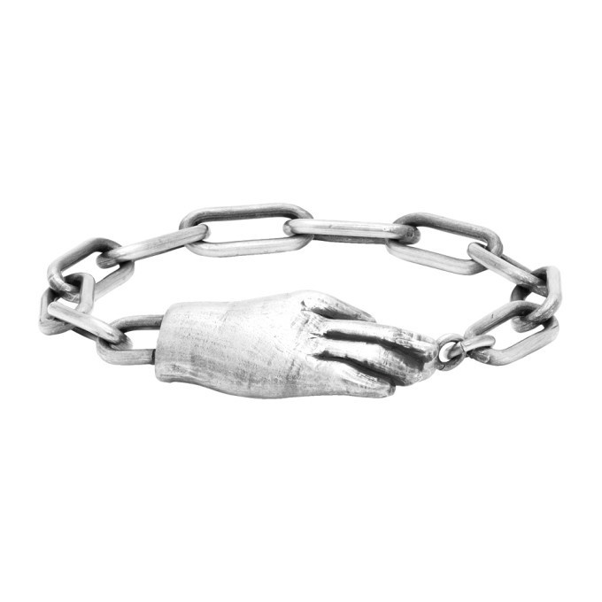 Ann Demeulemeester Silver Hand Bracelet