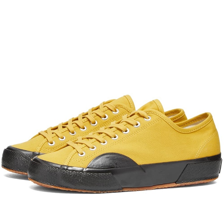 Photo: Artifact by Superga Men's 2431-D Canvas Sneakers in Dusty Yellow/Black