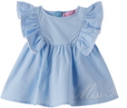 Miss Blumarine Baby Blue Ruffled Dress & Bloomers Set