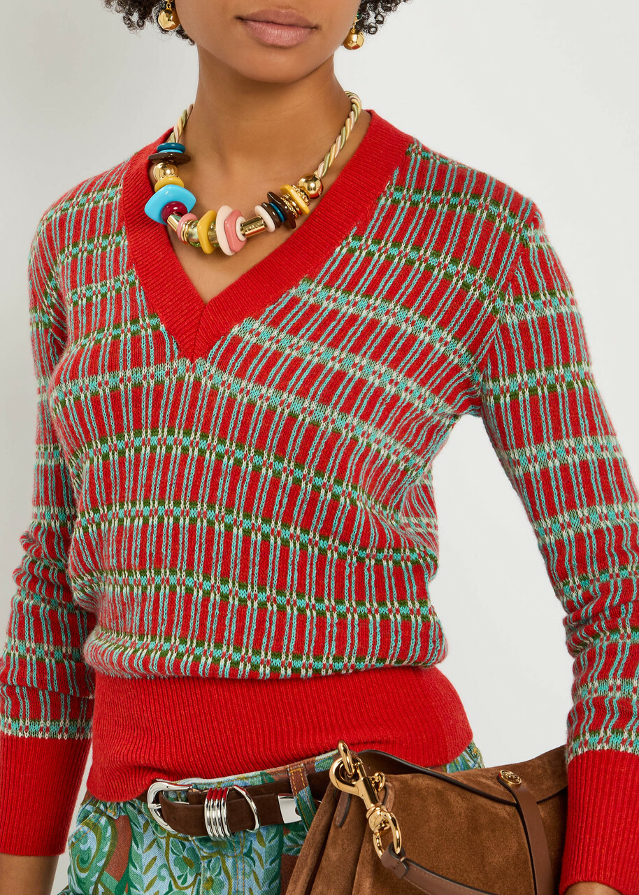Etro Striped Knit Jumper Red