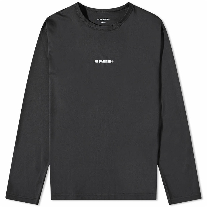 Photo: Jil Sander Men's Long Sleeve Logo Active T-Shirt in Black