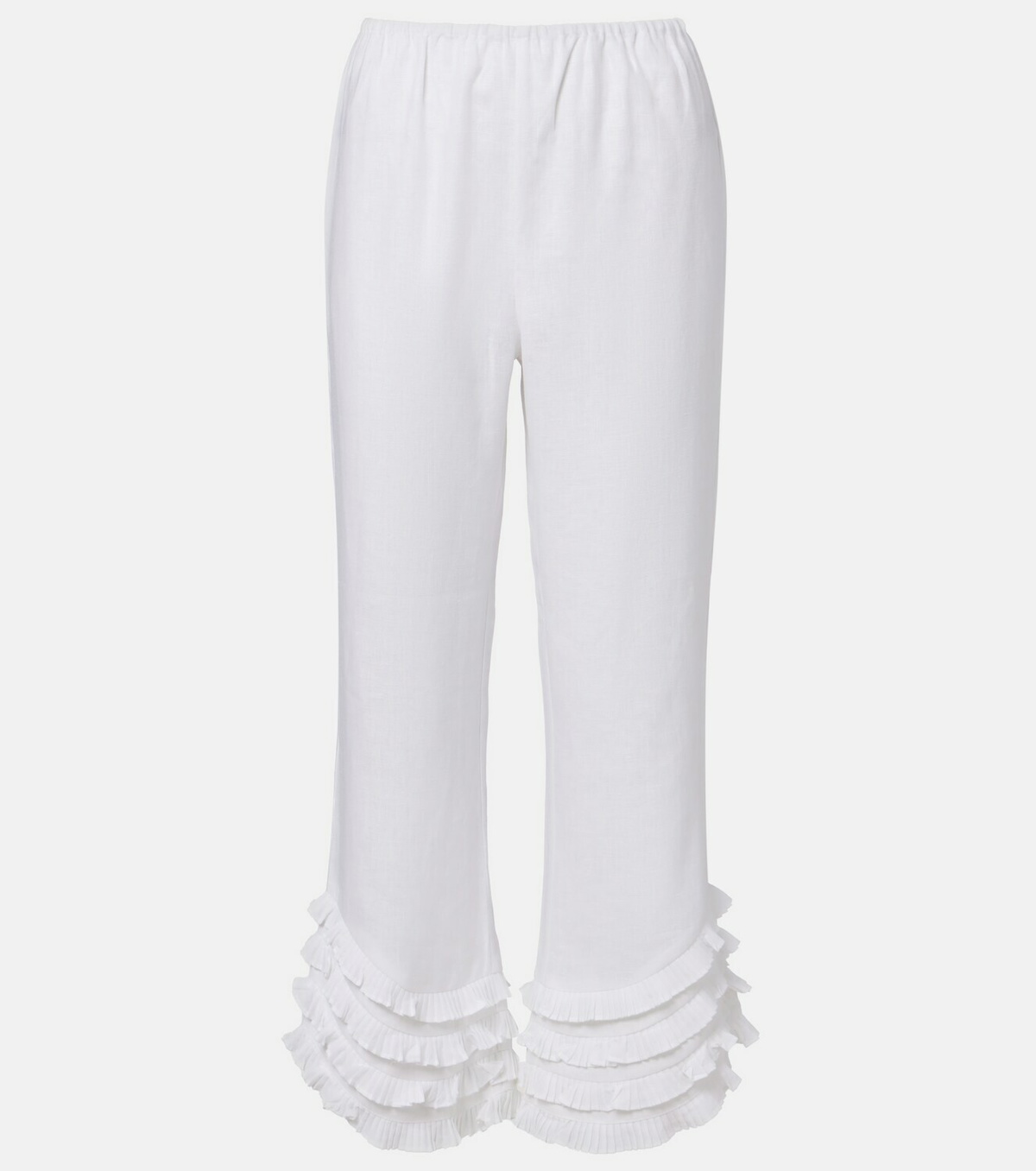 Posse Florence ruffled linen wide-leg pants