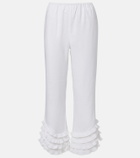 Posse Florence ruffled linen wide-leg pants