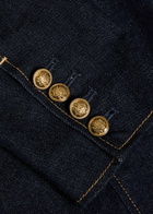 Alice + Olivia Jordan Sweatshirt-effect Stretch-denim Jacket Dark Blue