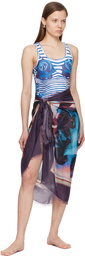 Jean Paul Gaultier Purple & Blue Roses Cover Up